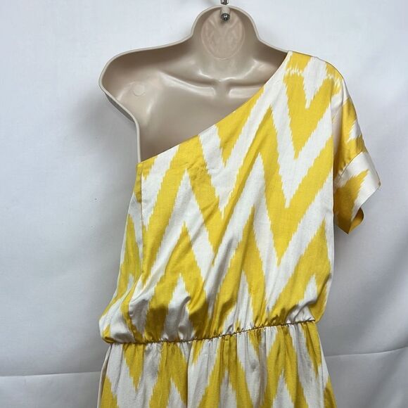 Punicana Sultan one sleeve silk blend Maxi dress in yellow and white size XS - Picture 9 of 14